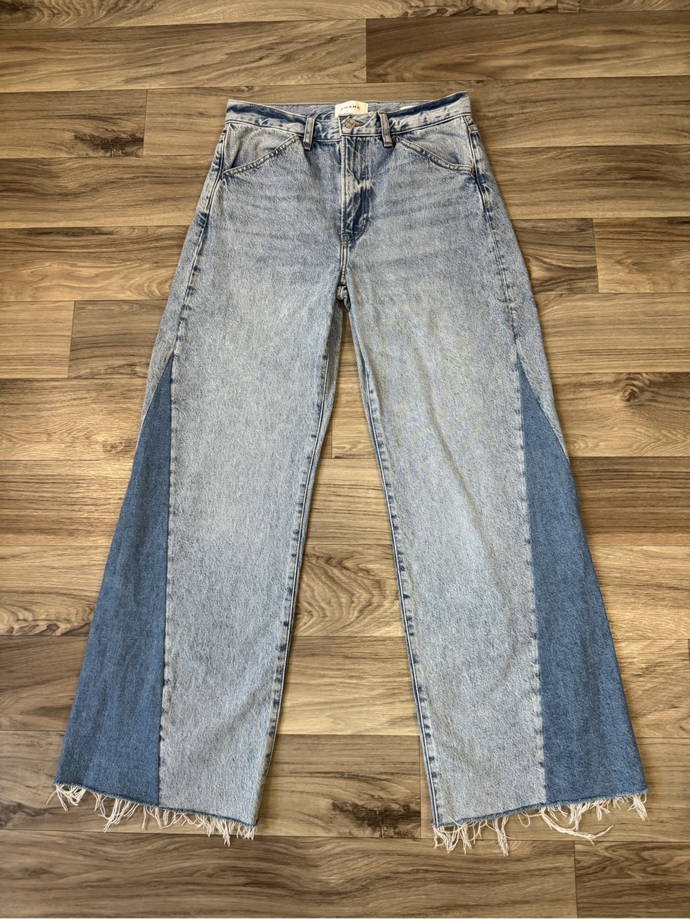 Frame Le Baggy Palazzo Outseam Insert Jeans Fairytale Wash Size 27
